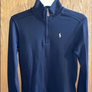 Boys Black Polo quarter zip